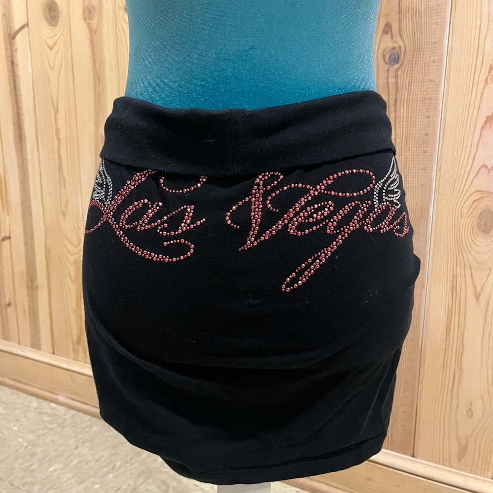 Zenana Outfitters Black Mini Skirt with pick Embellishments
